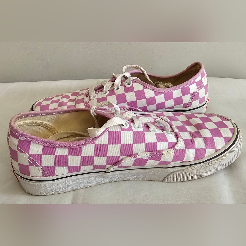 VANS Off The Wall Unisex Pink & White Checkered Sneakers, Shoes - Picture 6 of 9